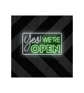 Yes! WE'RE OPEN Yazılı Neon Tabela