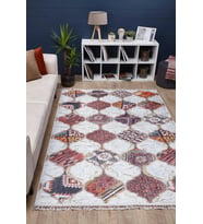 Dijital Kaymaz Yıkanabilir Beyaz Geometrik Salon Halısı Mutfak Halısı Koridor Halısı Yolluk HLN5003