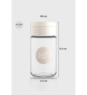 Renga Dorian Salt Desenli 105 ml Bej Kapaklı Cam Tuzluk 122007