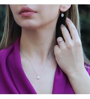 Zirkon Taşlı Mini Oval Montür Gümüş Takım