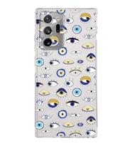 PrintiFy Samsung Galaxy Note 20 Ultra ile Uyumlu Nazar Boncuğu 2  Kamera Korumalı Şeffaf  Kılıf