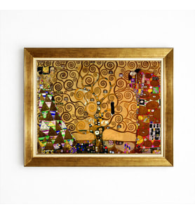 Tablore Gustav Klimt Hayat Ağacı Gold Çerçeveli Kanvas Duvar Tablosu