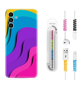Samsung A23 A31 A32 A50 A51 A52 A53 A70 Kılıf Kablo Koruma Spiral Silikon Renk Cümbüşü 1631
