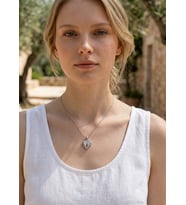 Çelik Silver Taşlı Açılan Melek Kanadı Kolye - 25ctr423