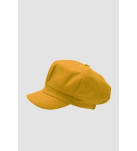 Kadın Yünlü Vintage Kasket Retro Kışlık Şapka (Sarı)