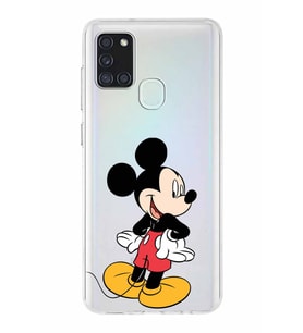 Samsung Galaxy A01  Kapak Mickey Mouse Tasarımlı Şeffaf Silikon Kılıf