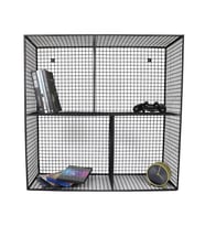 Metal Duvar Rafı 4 Gözlü Grid Kare Model Kitaplık WD63