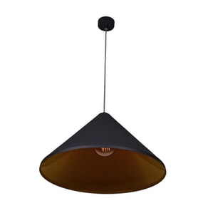 Mylights Retro Siyah İçi Sarı Metal Sarkıt Avize Rustik Metal Sa