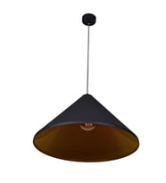 Mylights Retro Siyah İçi Sarı Metal Sarkıt Avize Rustik Metal Sa