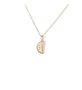 Kişiye Özel 925 Ayar Gümüş Minimalist Karpuz Dilimi Model Kolye (Gold)