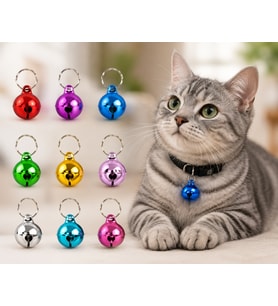 Şirin Renkli Metal Kedi ve Köpek Çanı – Tasma Aksesuarı  ( 4 Adet ) Çan