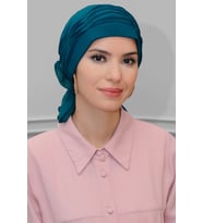 P. Mavisi Pratik Hazır Geçmeli Tesettür Bone Sandy Kumaş İncili Pileli Nervürlü Güllü 1805_17