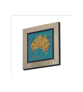 Avustralya Sembolleri Baskılı MDF Magnet 7X7