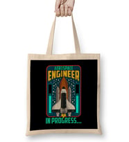 Aerospace Engineer In Progres Spaceship Rocket Bez Çanta Uzun Saplı