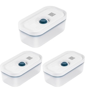 Zwilling Fresh & Save Vakumlu Saklama Kabı, S, Plastik, Yari Şeffaf-Akdeniz Mavisi 3Lü Paket (Çok Renkli)