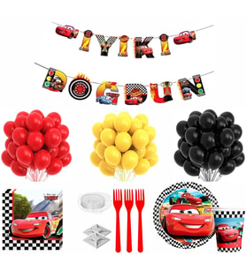 ARABALAR TEMALI 8 KİŞİLİK DOĞUM GÜNÜ SETİ