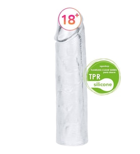 ETSMagaza Flawless Clear 5 cm Dolgulu Şeffaf Penis Kılıfı