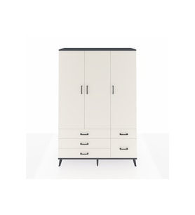 Hyperion Gardrop 5 Raflı 5 Çekmeceli Tek Askılı 132x44x195 Antrasit-Aytaşı