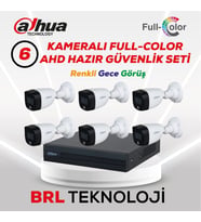 Dahua 6 Kameralı Renkli Gece Görüşlü Full HD Güvenlik Kamera Seti