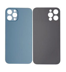 Apple iPhone 12 Pro Uyumlu LOGOLU Arka Pil Batarya Kapağı - LENS HARİÇ (Mavi)
