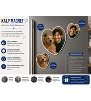 Kalp Fotoğraf Magneti Evcil Hayvan ve Sahibi Kişiselleştirilebilir Patili Dost Hediyesi