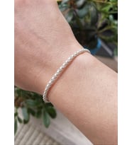 Kazaziye El Örgüsü İnce Gümüş Bileklik BIL2001 : Siyah - 18 cm : Gümüş - 18 cm (Gümüş)