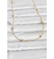 CM 14K Renk Topçuklu Burgu Zincir Model 60 cm Kadın Kolye