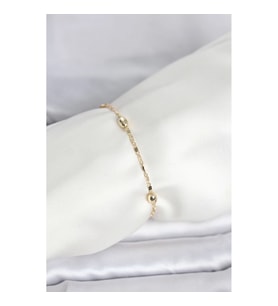 Mey İthalat® CM 14K Gold Renk Damla Topçuk Model Kadın Bileklik