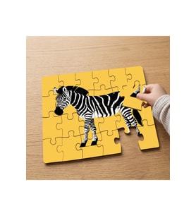 Zebra - Vahşi Hayvanlar Tasarımlı 24 Parça Ahşap Çocuk Puzzle MPK1239