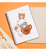 Kedi  Tasarımlı Defter Kişiye Özel