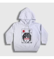 Presmono Unisex Çocuk Beyaz Anime Hanma Baki Kapüşonlu Sweatshirt 319312tt