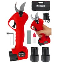 Steiner Alman 128 Vf 10 Ah Kömürsüz Motor Akülü Bağ Makası Dal Budama Kesme Makası Makinesi Çantalı Kırmızı