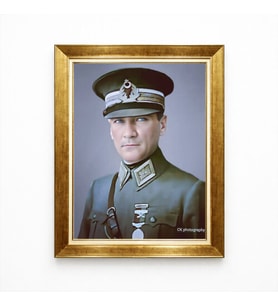 Tablore Mustafa Kemal Atatürk Askeri Üniformalı Kanvas Tablo - Mareşal Portre