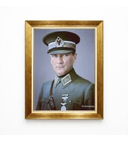 Tablore Mustafa Kemal Atatürk Askeri Üniformalı Kanvas Tablo - Mareşal Portre