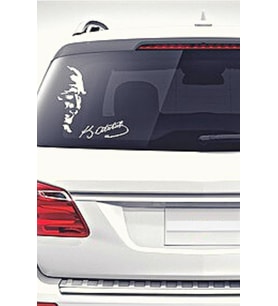 Atatürk Silüeti Sticker Atatürk İmza Oto Sticker 15 CM ÖLÇÜYE DİKKAT