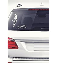 Atatürk Silüeti Sticker Atatürk İmza Oto Sticker 15 CM ÖLÇÜYE DİKKAT