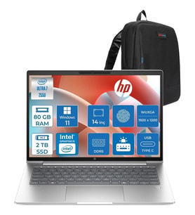 HP Probook 4 G1I Intel Ultra7 255U 80GB Ddr5 2tb SSD 14 Inch Intel® Grafik Gpu Wuxga (1920X1200) IPS 300NIT WIN11PRO Taşınabilir Bilgisayar D21PDETP29+ZETTAÇANTA