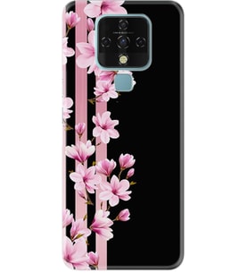 Camon 16 Kılıf Resimli Desenli Baskılı Silikon Kılıf Nano Film Pink Flowers 3 1393