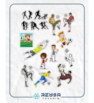 Futbol Sticker Set-1 16 Parça Telefon, Tablet, Defter, Laptop Sticker