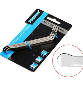 Bisiklet Lastik Sökme Takma Levyesi Metal 3'lü Set Yuvarlak Köşeli Uzun Tip Gri Renk