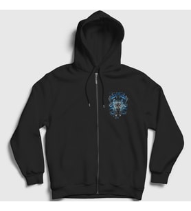 Presmono Unisex Siyah Skulls Apocalyptica Fermuarlı Kapüşonlu Sweatshirt 388158tt