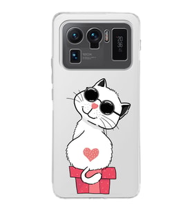 Xiaomi Mi 11 Ultra Uyumlu Kamera Korumalı Kapak Coolcat Tasarımlı Şeffaf Silikon Kılıf