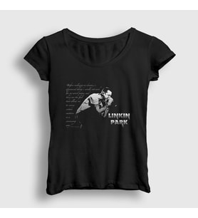 Presmono Kadın Siyah Chester Linkin Park T-Shirt 97389tt