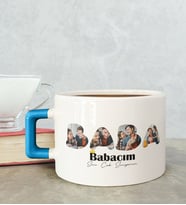 BK Gift Kişiye Özel Fotoğraflı Babalar Günü Tasarımlı Mavi Kulplu Çay & Kahve Fincanı-1, Babaya Hediye, Babalar Günü Hediyesi