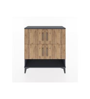 Arges Şifonyer 4 Raflı 4 Kapaklı 88x30x96 Antrasit-Çam