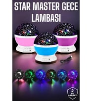 Northcity Mavi ve Mor Projeksiyon Gece Lambası - Yıldız, Gezegen ve Ay Efekti ile Huzurlu Atmosfer