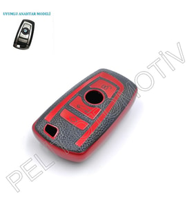 Bmw X1 X3 X4 X5 Serisi  Anahtar Kılıfı Süperlüx Keyless Kırmızı