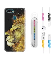 Oppo A5S A15 A16 A54 A55 A73 A74 Kılıf Kablo Koruma Spiral Silikon Leon 1323