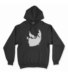 Uluyan Kurt Siyah Kapşonlu Sweatshirt Hoddie