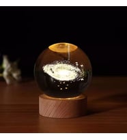 Ahşap Standlı 3 D Samanyolu Cam Küre